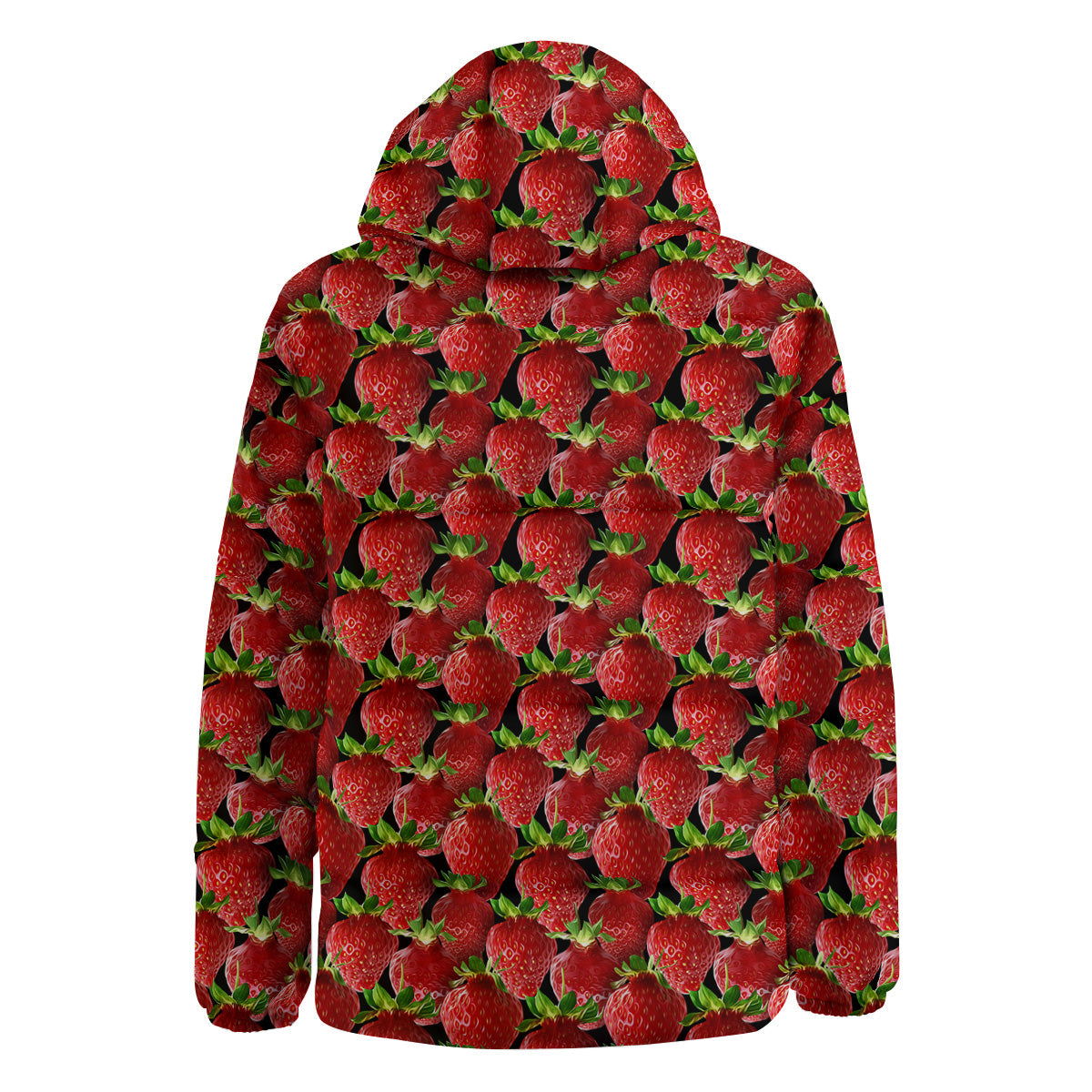 Red Strawberries Ripe Print Pattern Down Jacket-grizzshop
