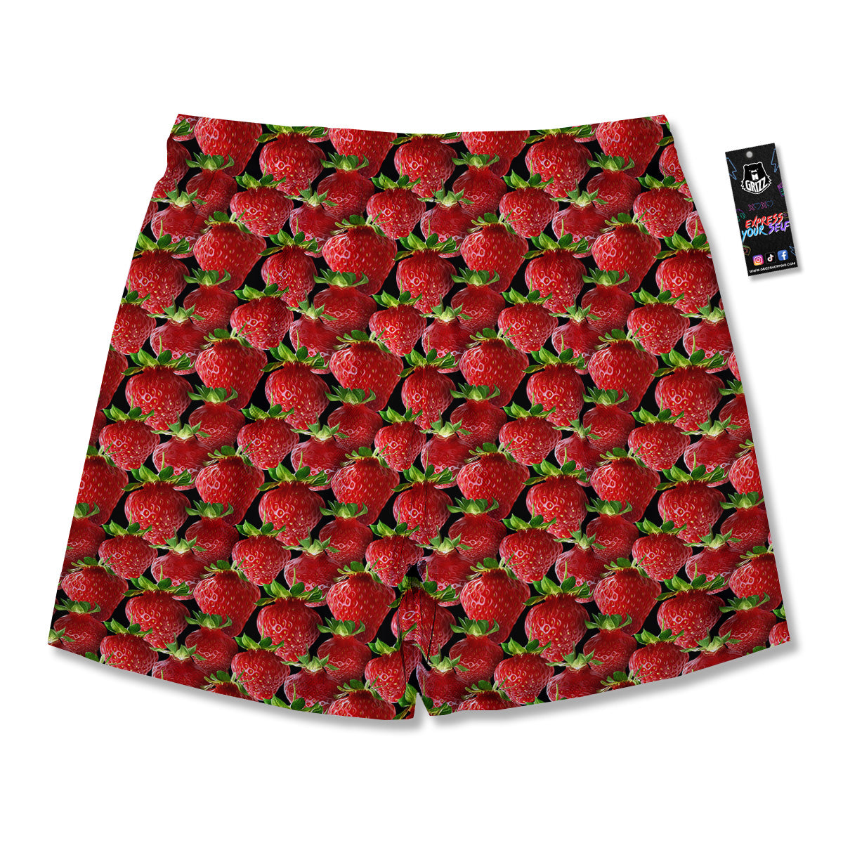Red Strawberries Ripe Print Pattern Men's Running Shorts-grizzshop