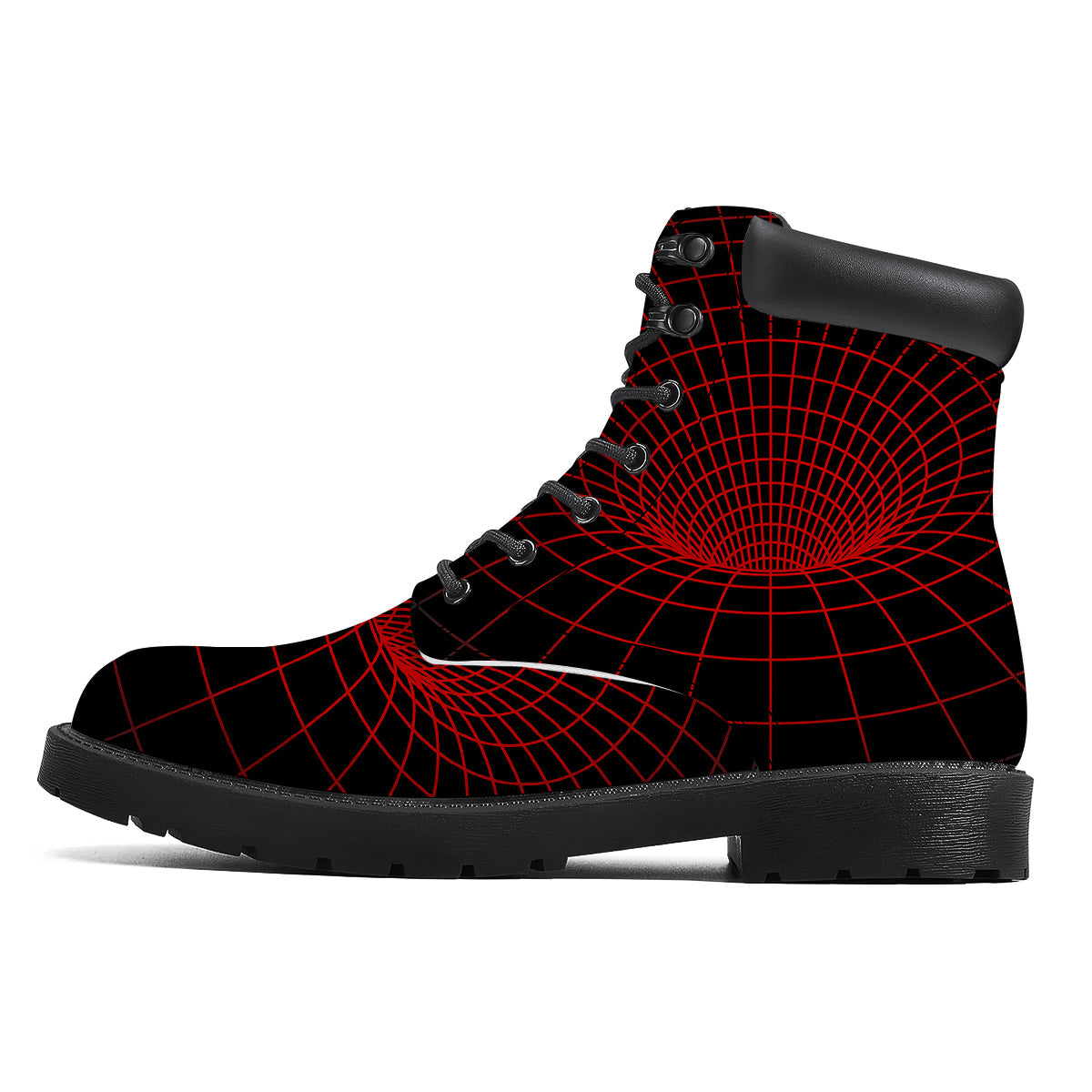 Red Techno Funnel Print Boots-grizzshop