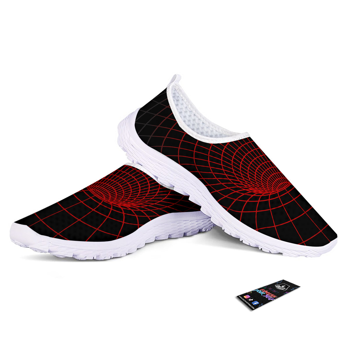 Red Techno Funnel Print Nurse Shoes-grizzshop
