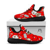 Red Teddy Bear Nurse Black Athletic Shoes-grizzshop