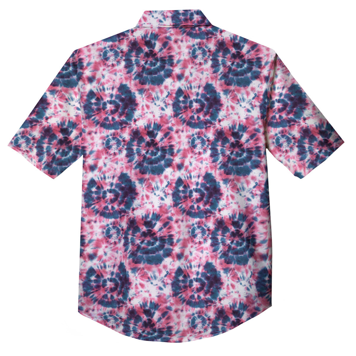 Red Tie Dye Blue Shibori Print Pattern Button Up Shirt-grizzshop