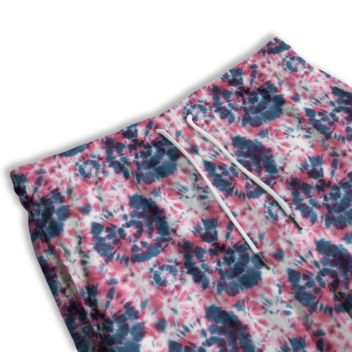 Red Tie Dye Blue Shibori Print Pattern Men's Athletic Shorts