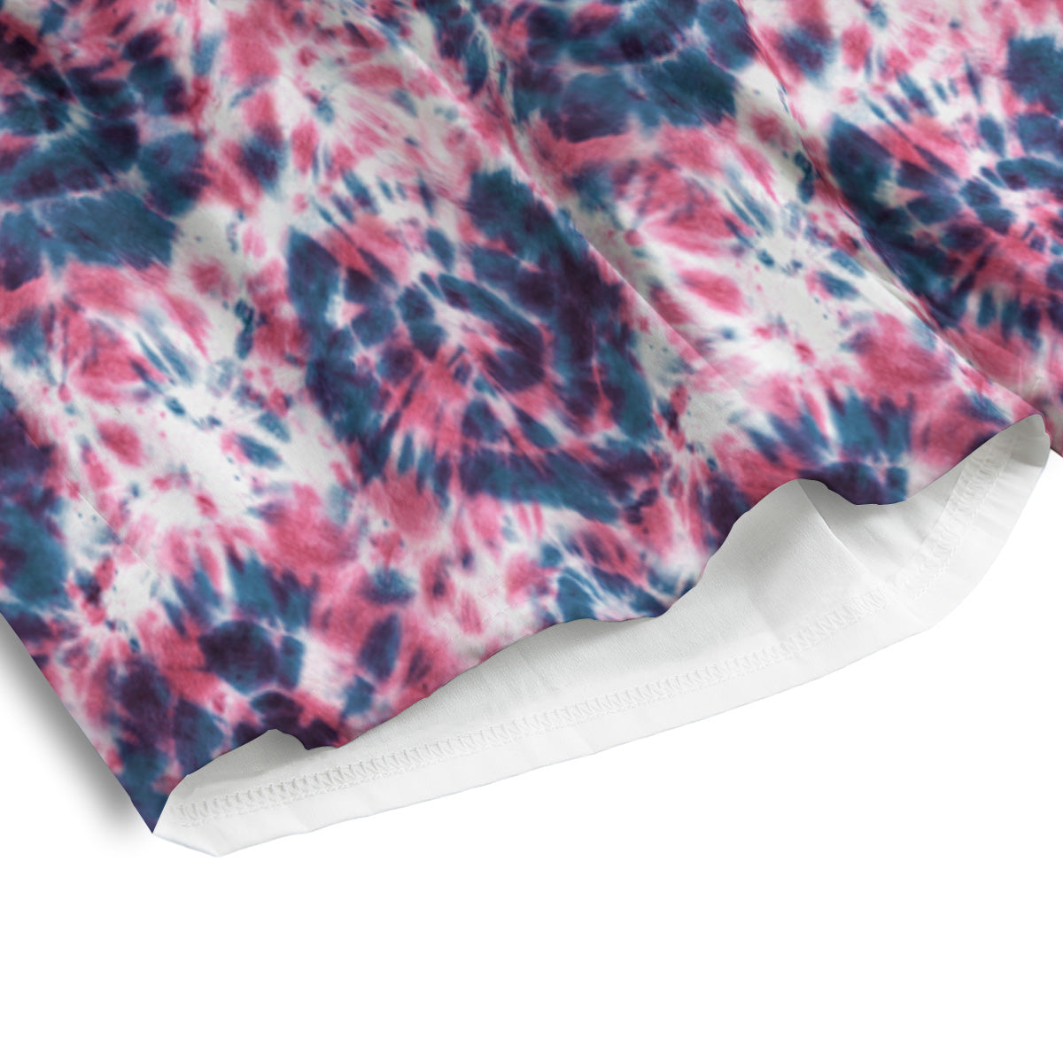 Red Tie Dye Blue Shibori Print Pattern Men's Athletic Shorts