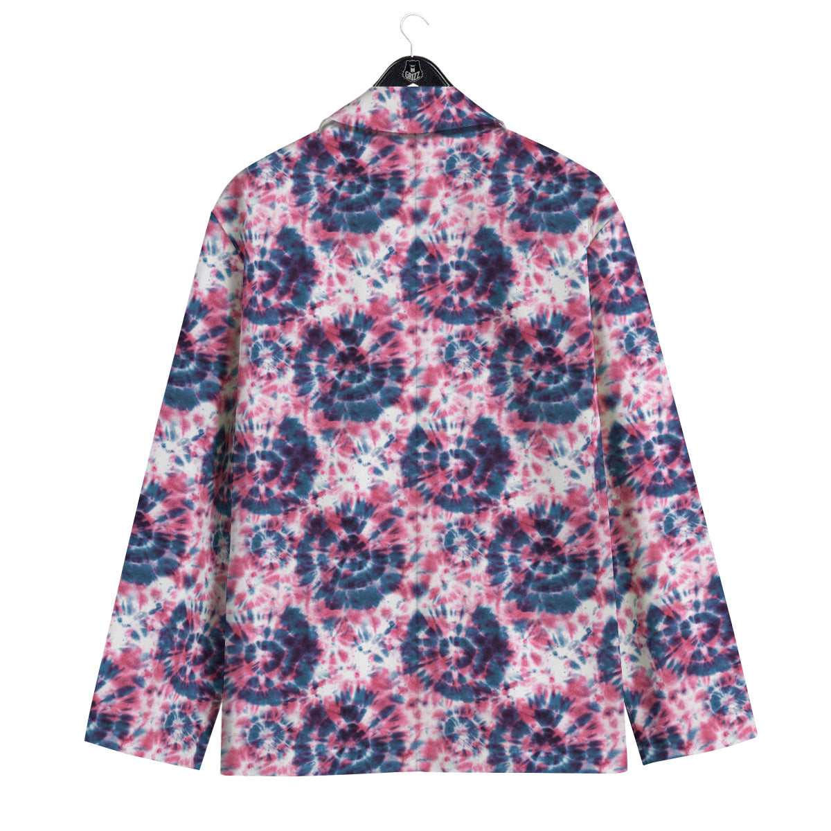 Red Tie Dye Blue Shibori Print Pattern Men's Sport Coat-grizzshop
