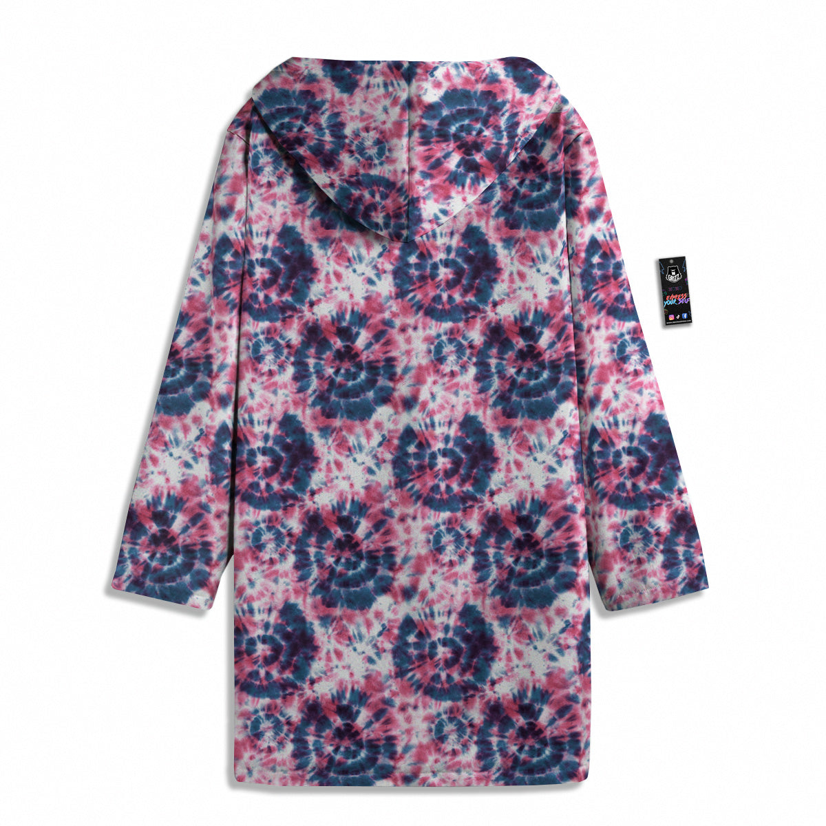 Red Tie Dye Blue Shibori Print Pattern Men's Windbreaker Jacket-grizzshop