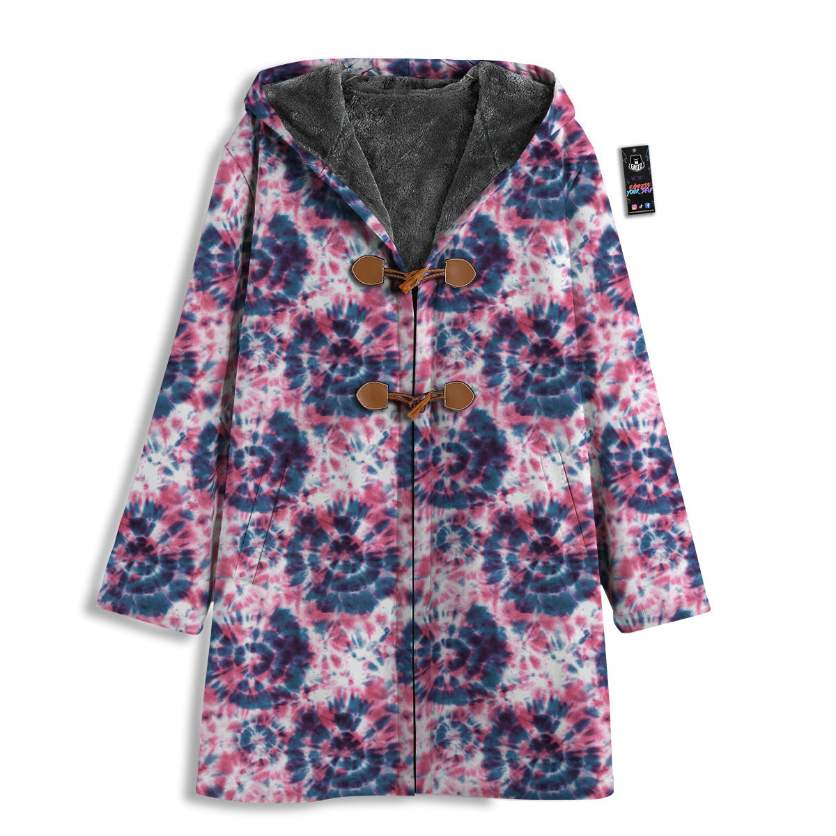 Red Tie Dye Blue Shibori Print Pattern Men's Windbreaker Jacket-grizzshop
