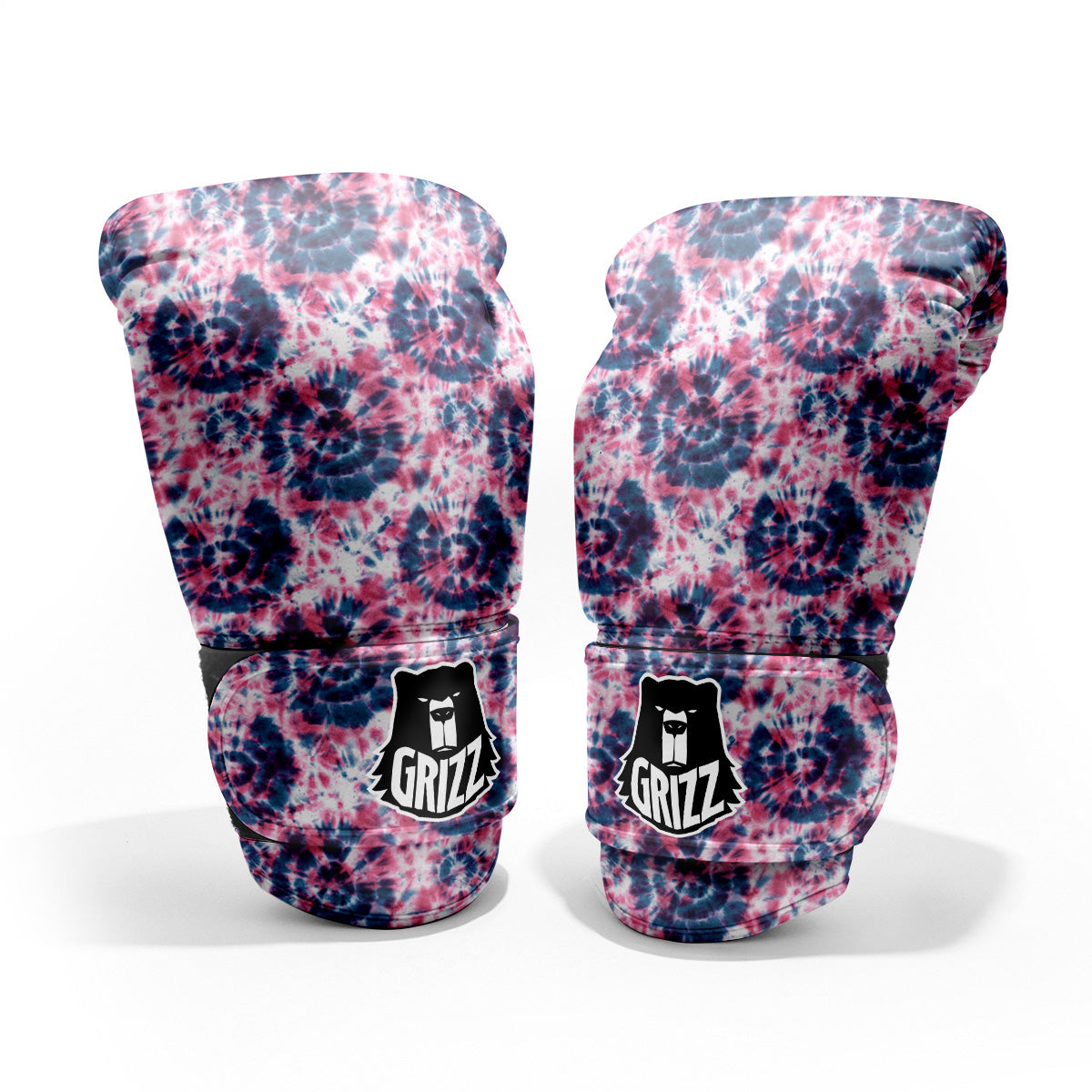 Red Tie Dye Blue Shibori Print Pattern Pro Boxing Glove