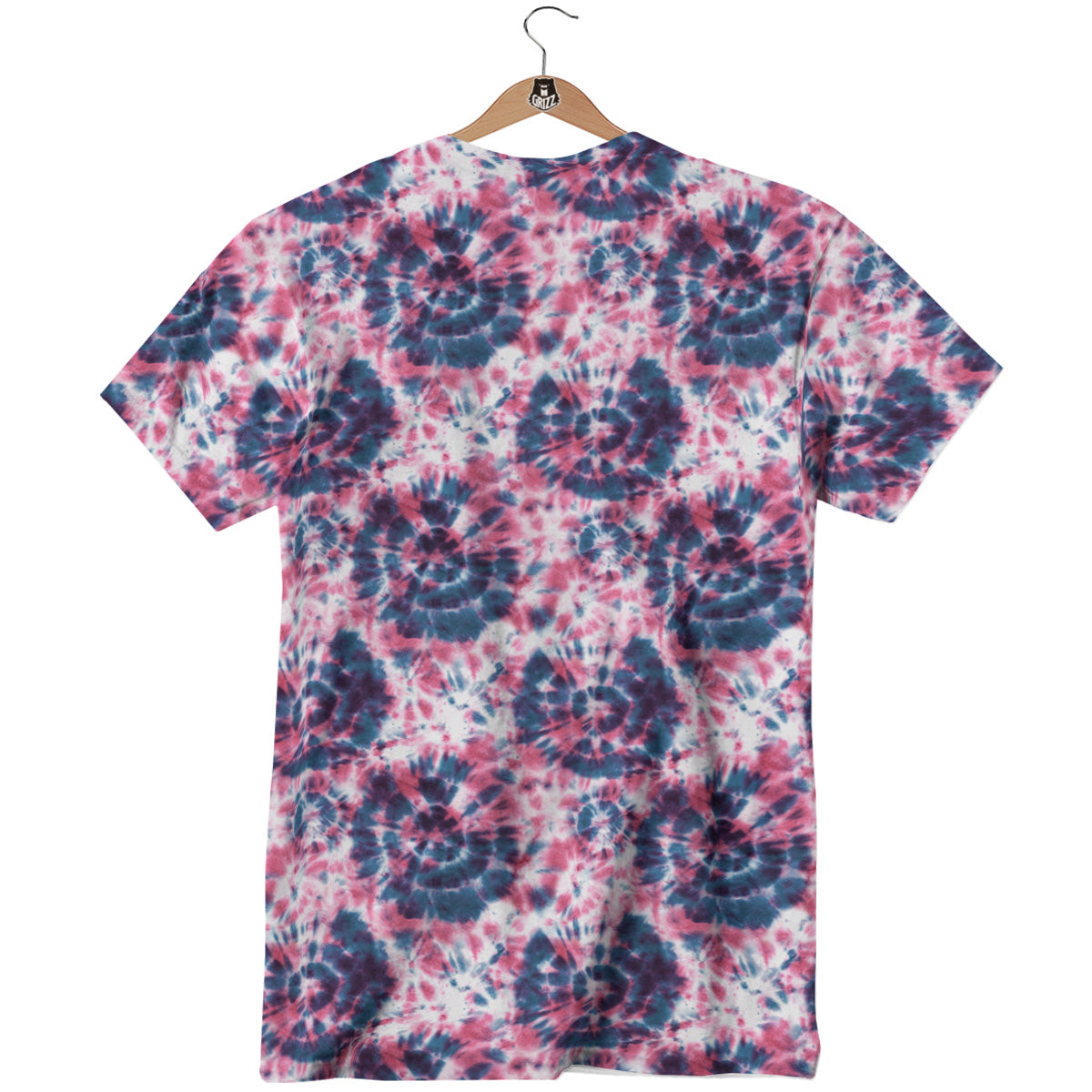 Red Tie Dye Blue Shibori Print Pattern T-Shirt-grizzshop