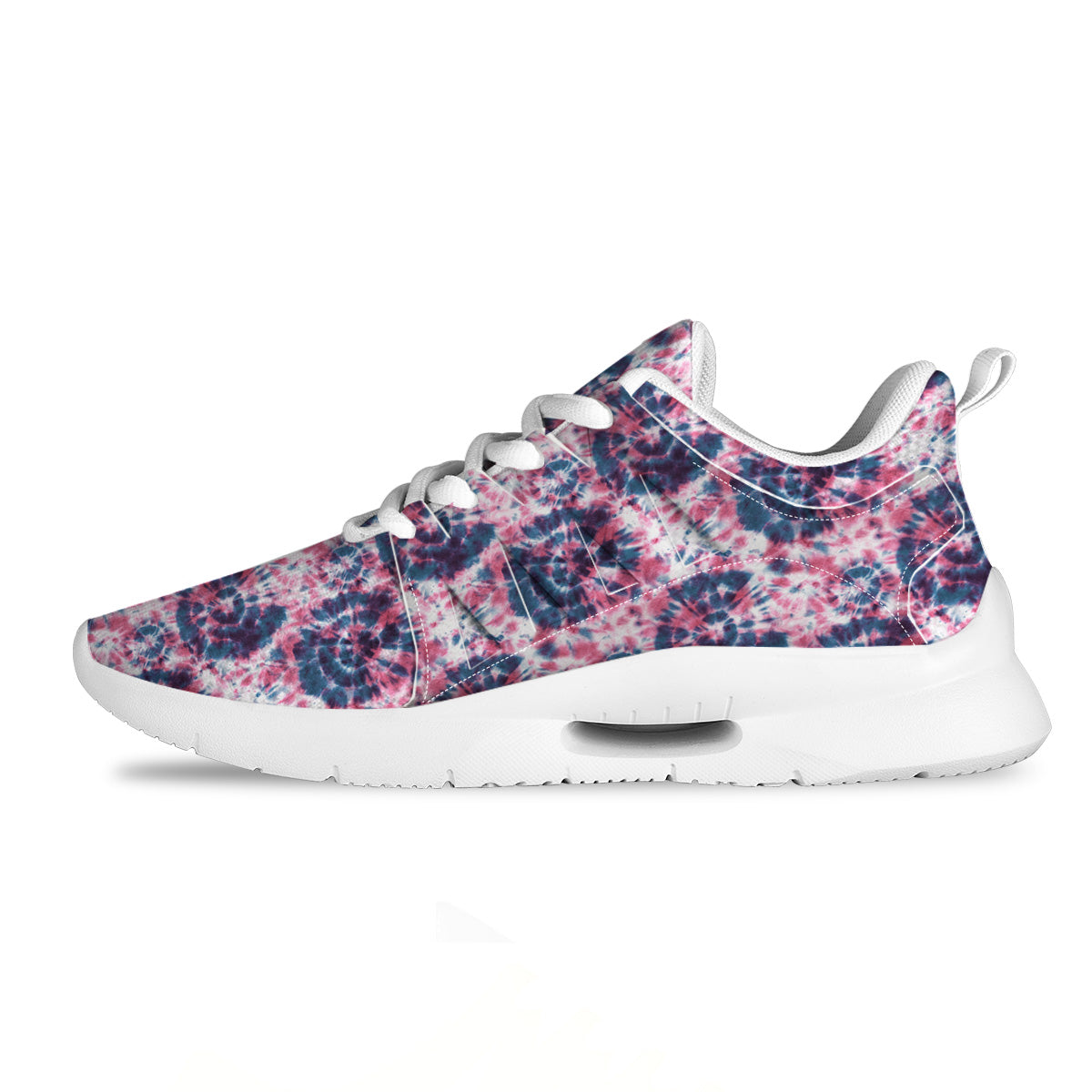 Red Tie Dye Blue Shibori Print Pattern Tennis Shoes-grizzshop
