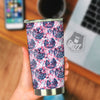 Red Tie Dye Blue Shibori Print Pattern Tumbler-grizzshop