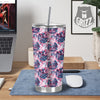 Red Tie Dye Blue Shibori Print Pattern Tumbler-grizzshop