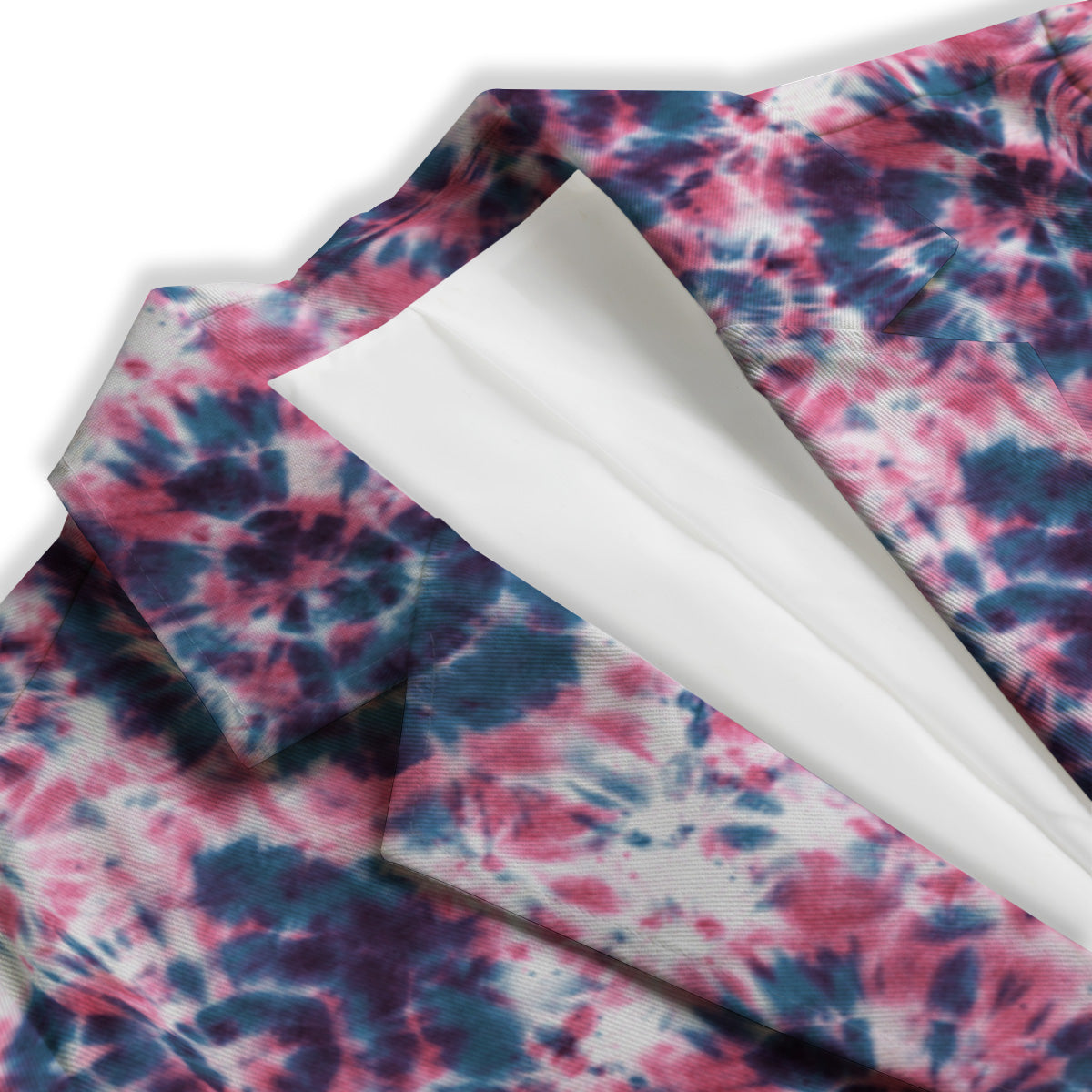 Red Tie Dye Blue Shibori Print Pattern Women's Blazer-grizzshop