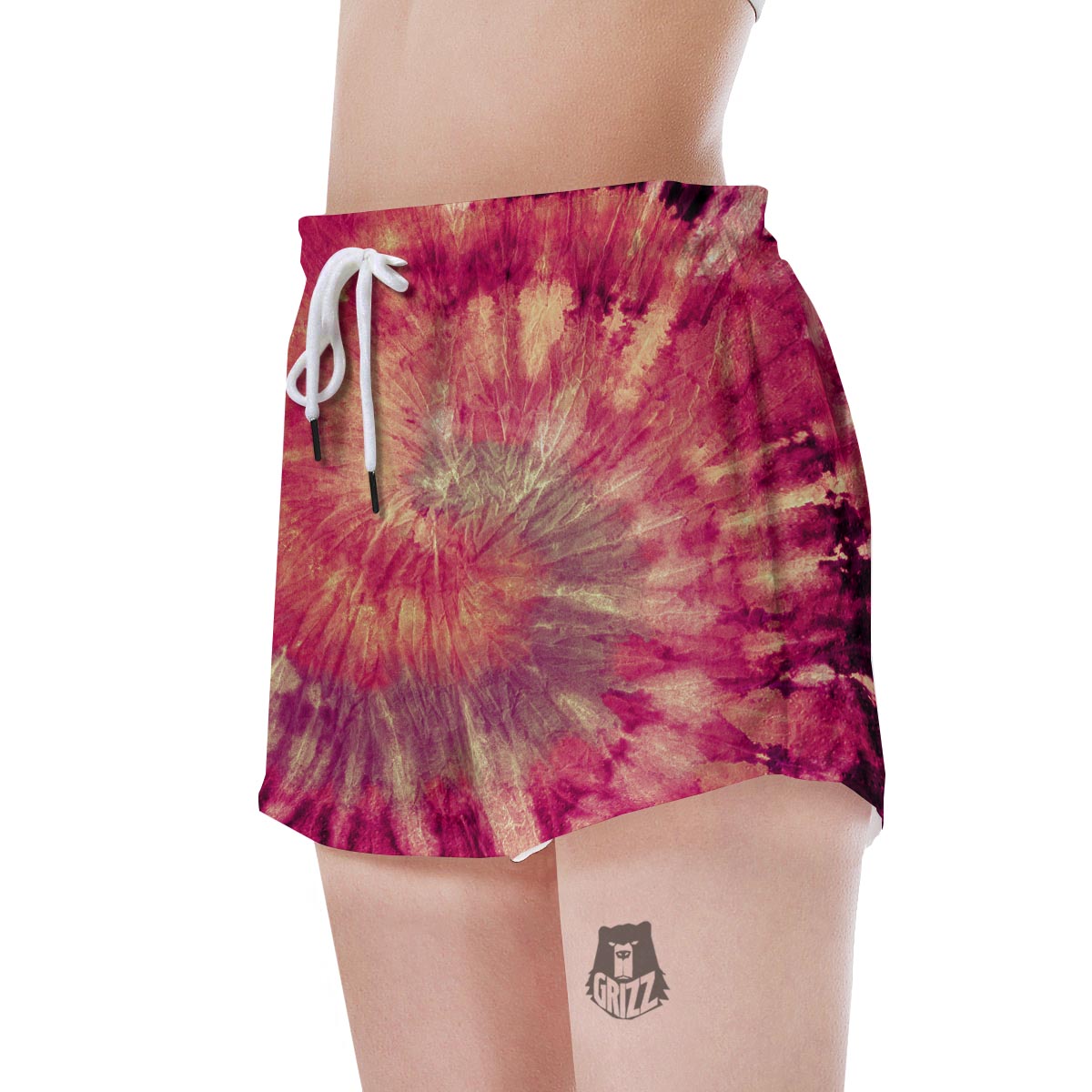 Red Tie Dye Women's Shorts-grizzshop