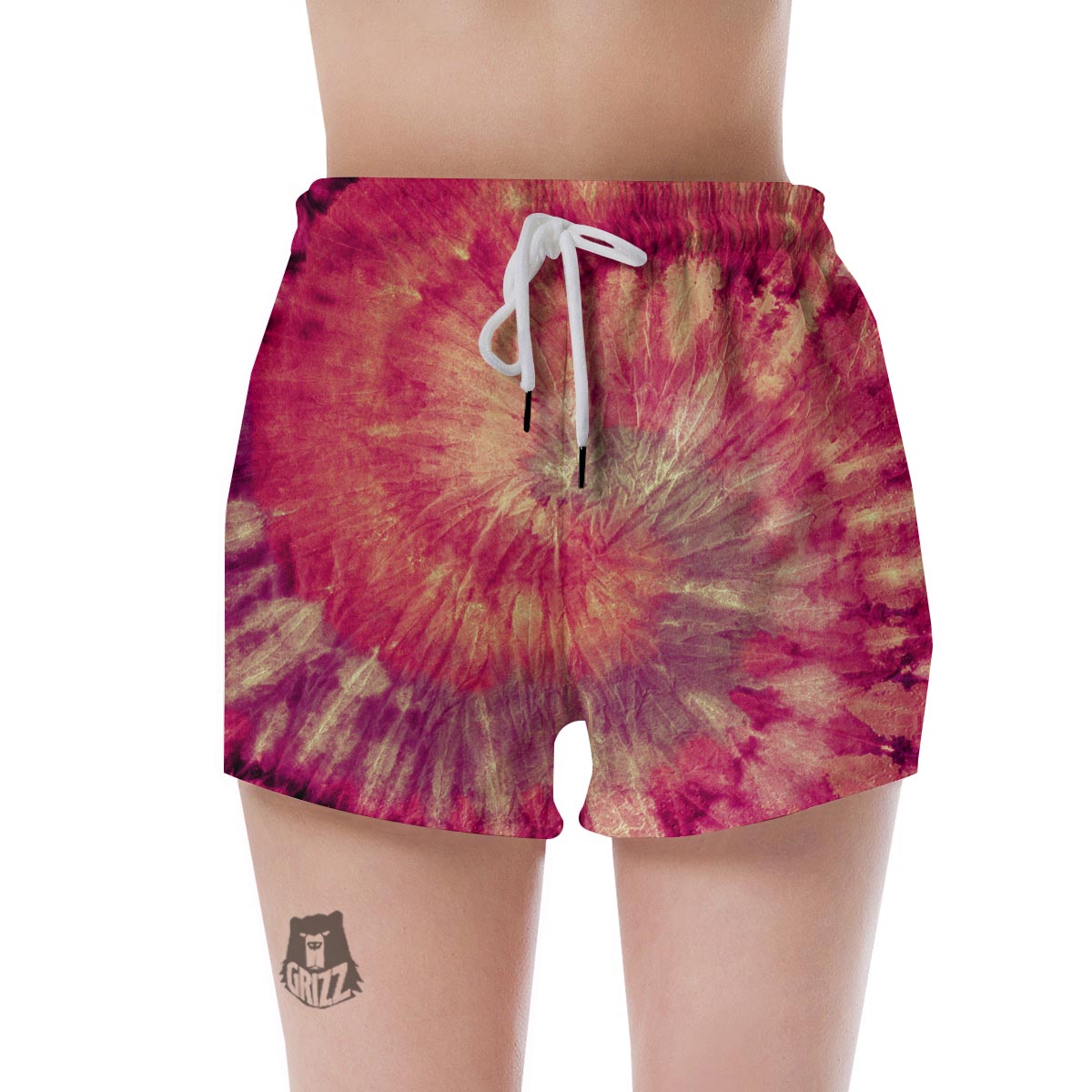 Red Tie Dye Women's Shorts-grizzshop