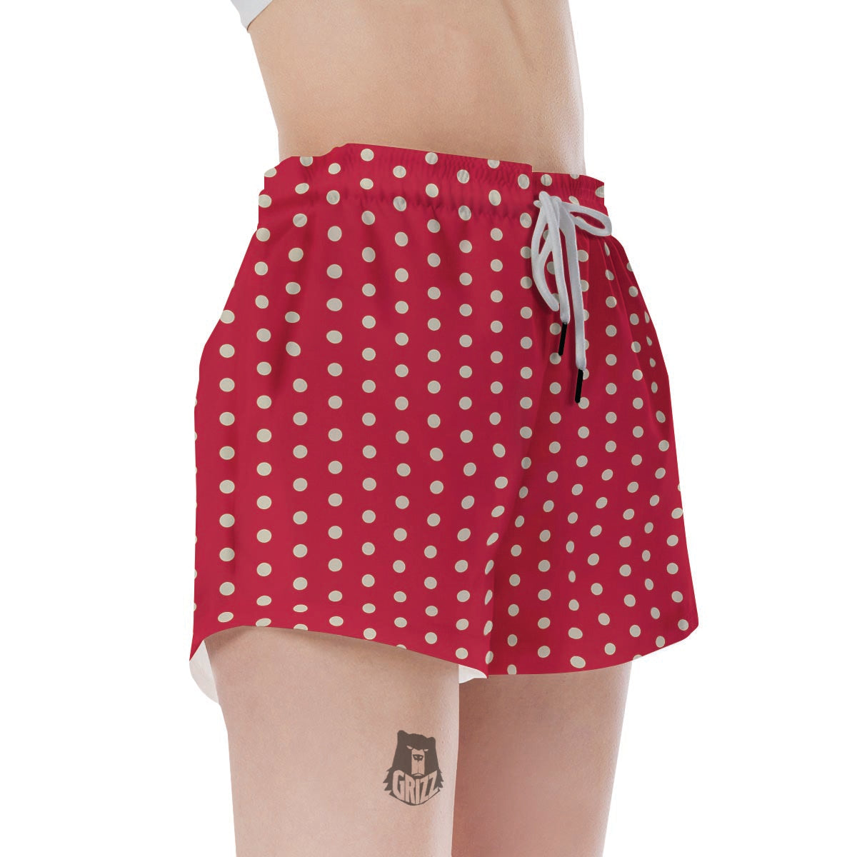 Red Tiny Polka Dot Women's Shorts-grizzshop