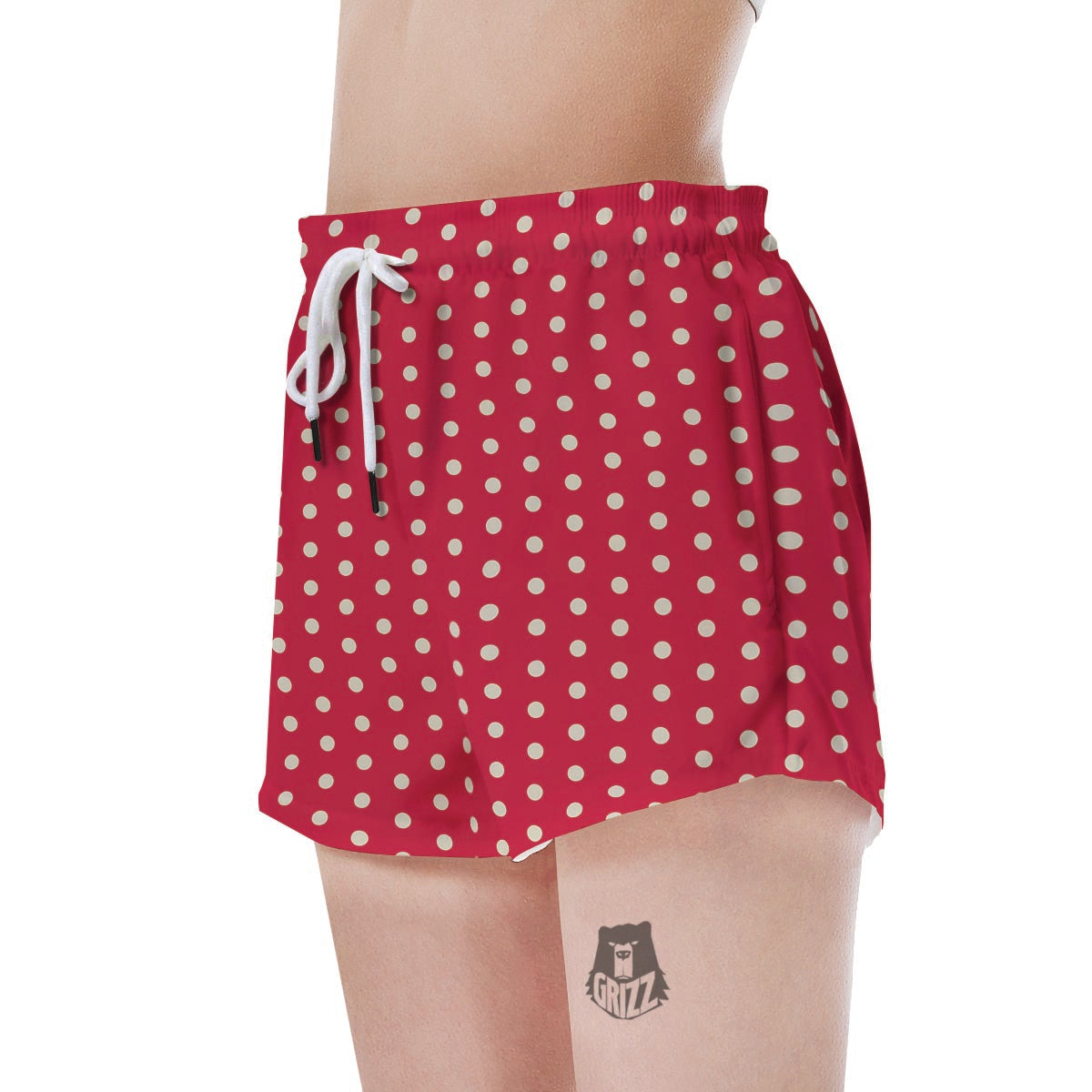 Red Tiny Polka Dot Women's Shorts-grizzshop