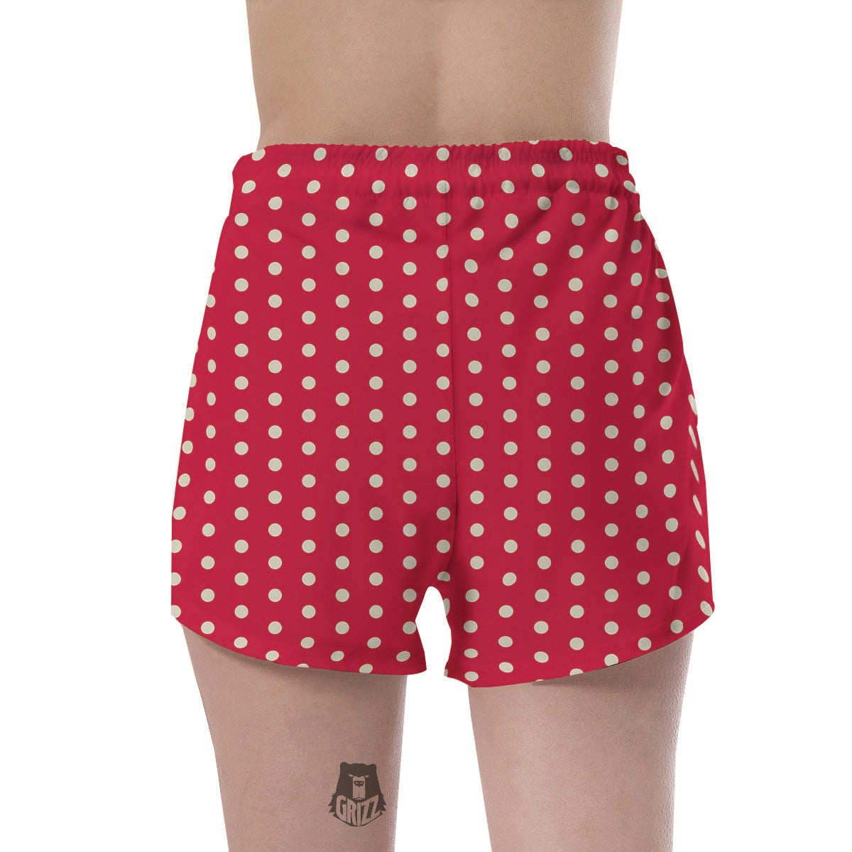 Red Tiny Polka Dot Women's Shorts-grizzshop