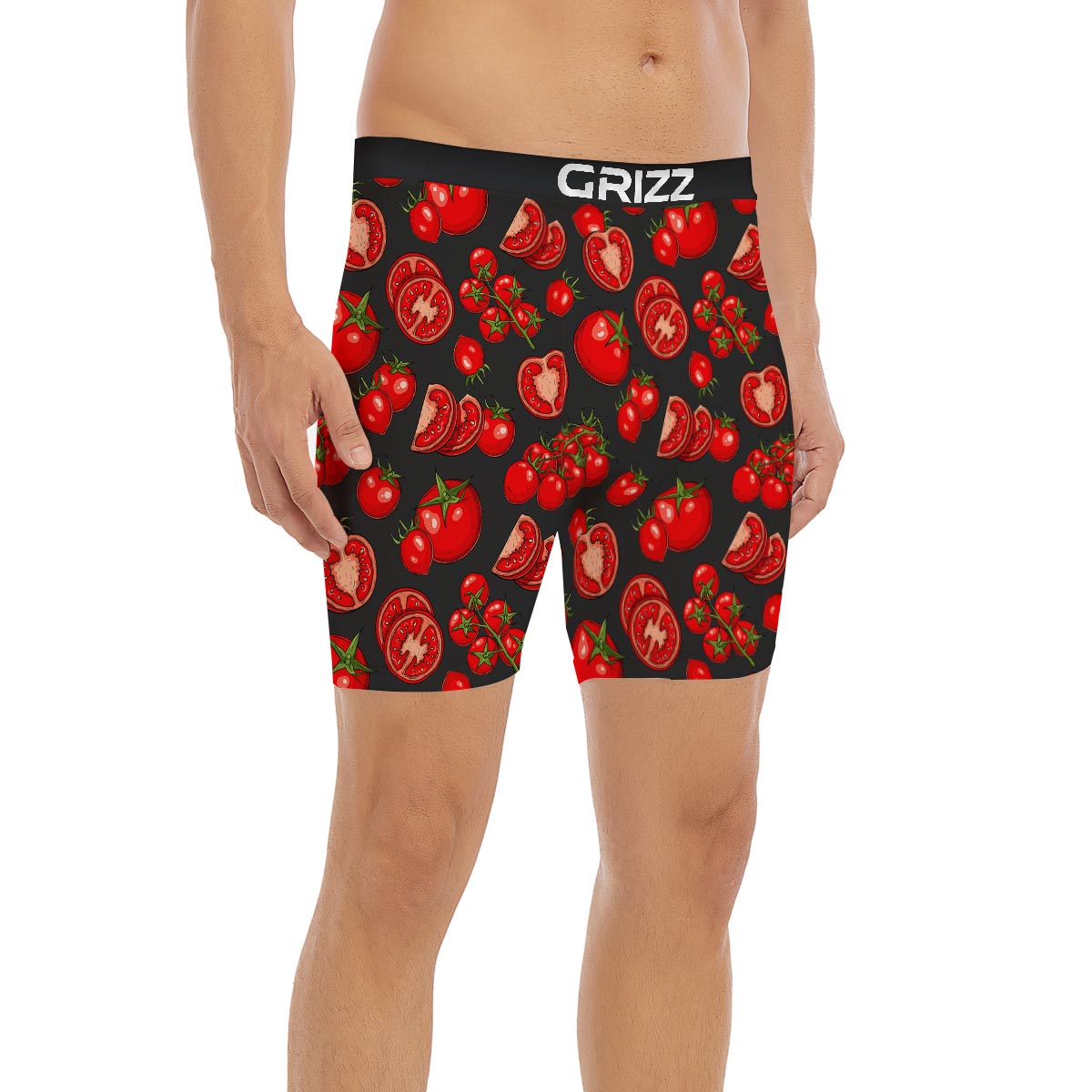 Red Tomato Print Pattern Boxer Briefs-grizzshop