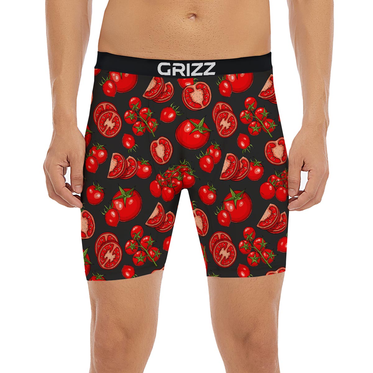 Red Tomato Print Pattern Boxer Briefs-grizzshop