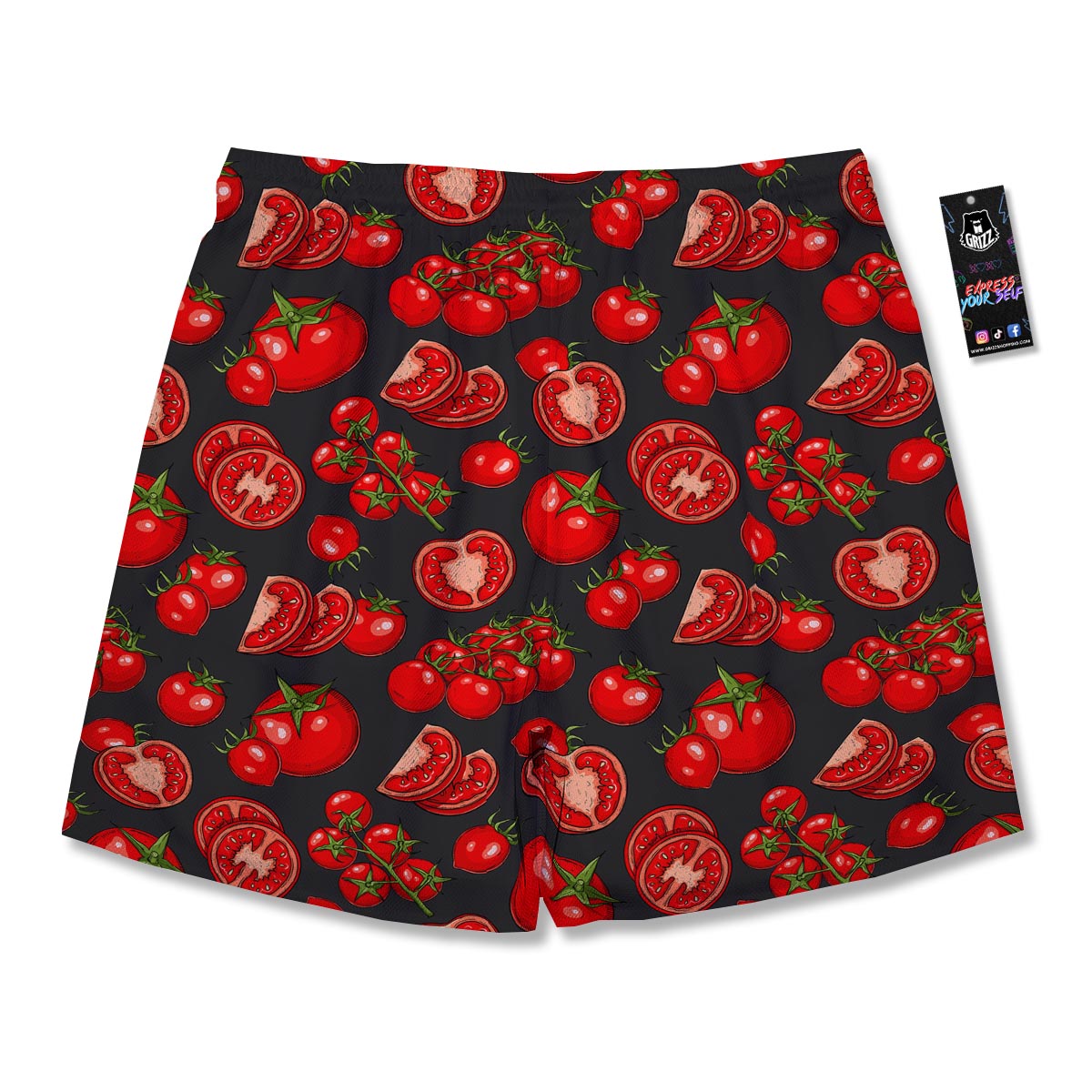 Red Tomato Print Pattern Men's Running Shorts-grizzshop