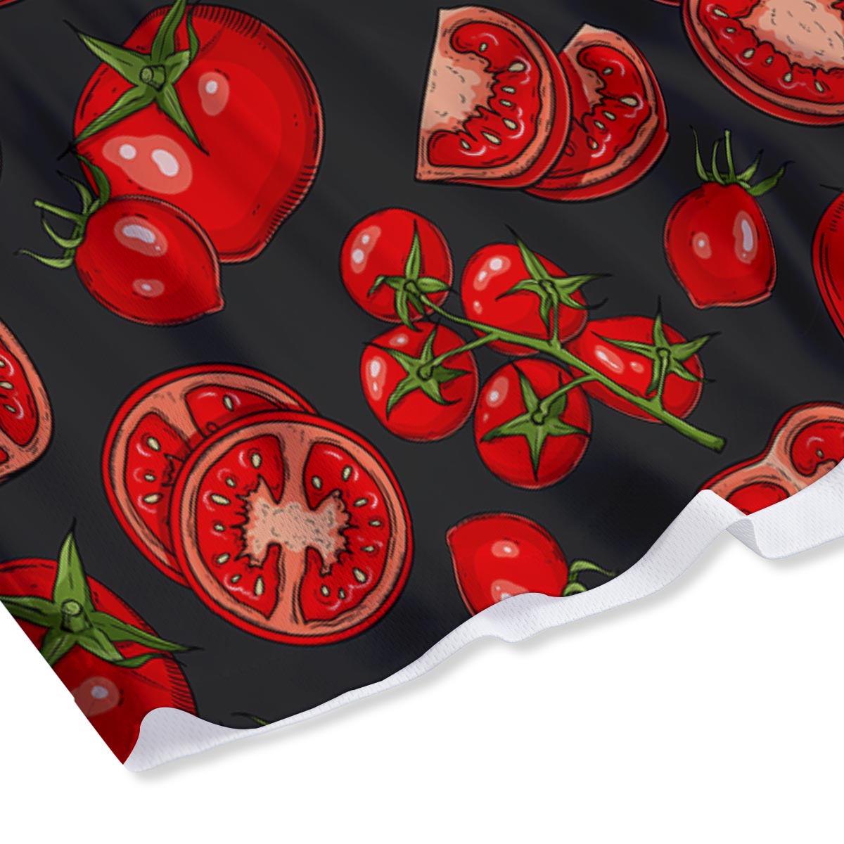 Red Tomato Print Pattern Mesh Shorts-grizzshop