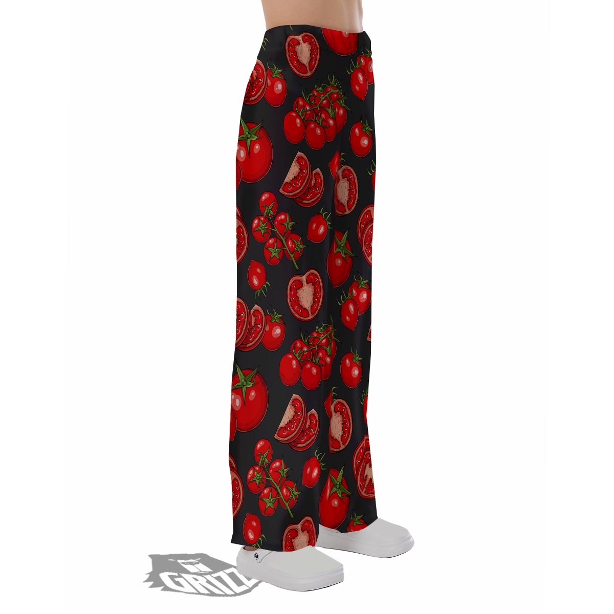 Red Tomato Print Pattern Pajama Pants-grizzshop
