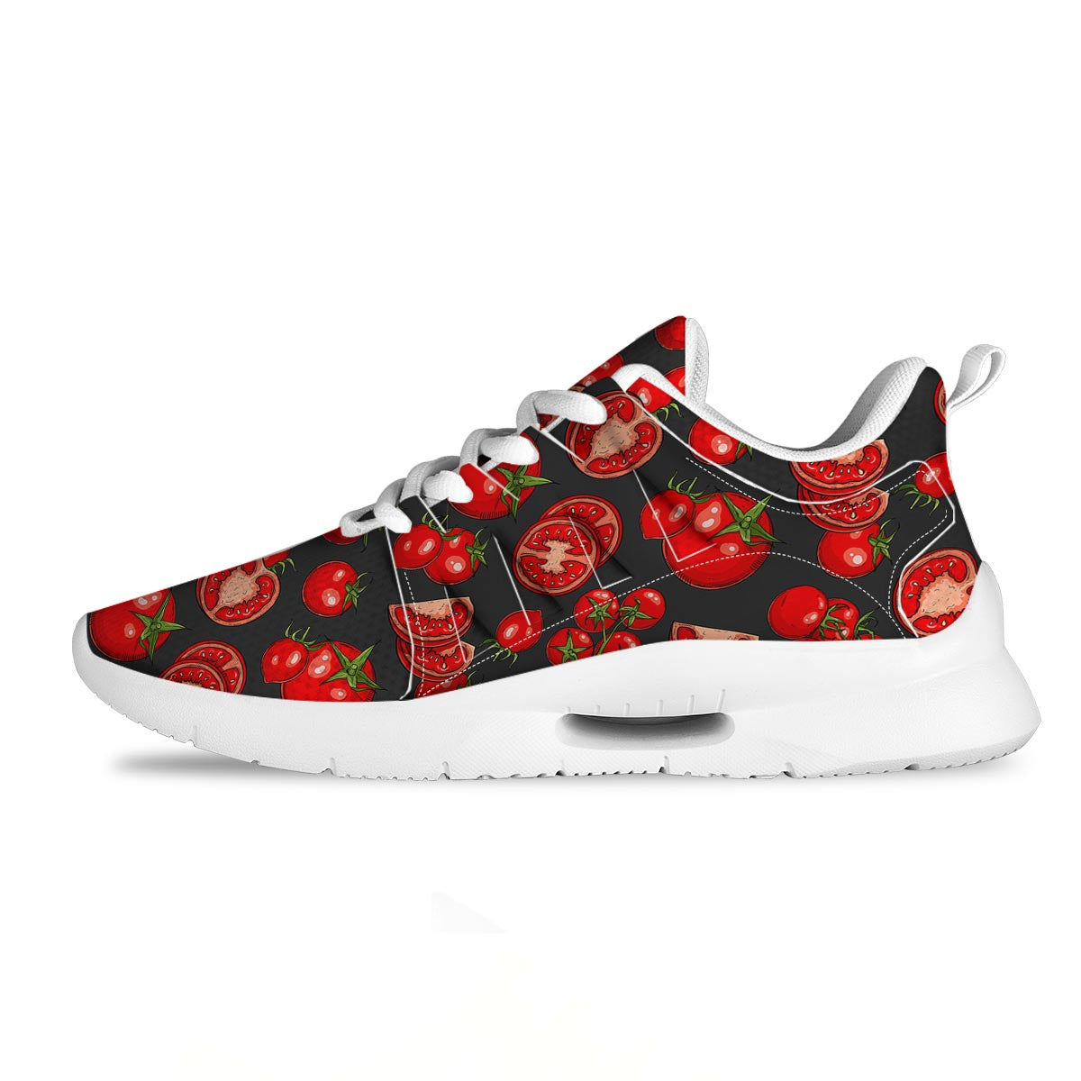 Red Tomato Print Pattern Tennis Shoes-grizzshop
