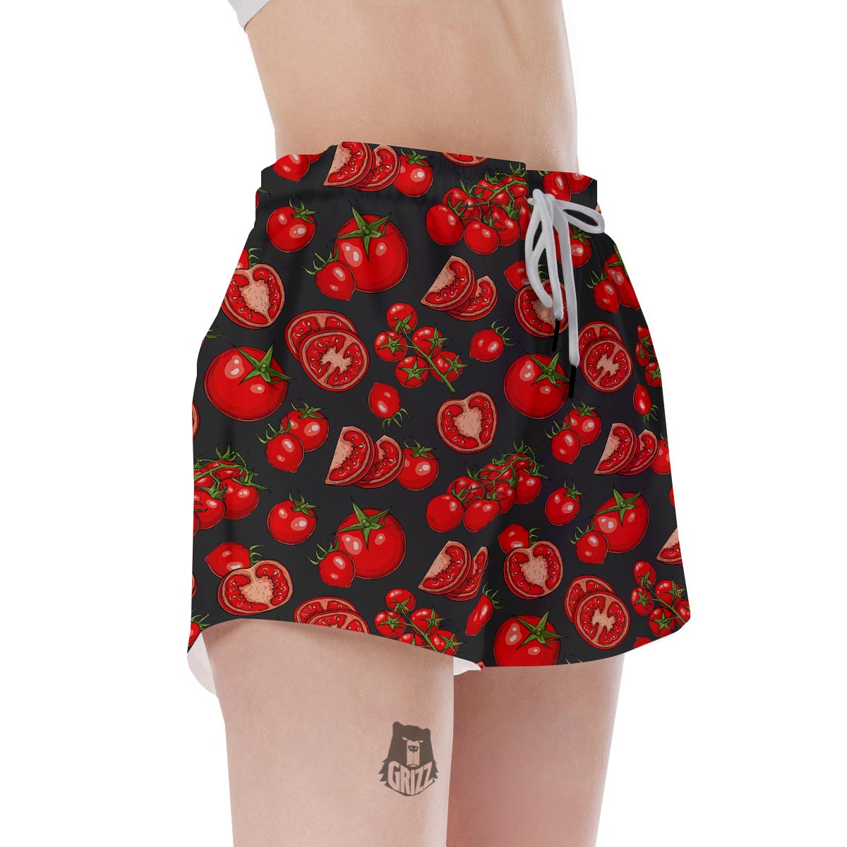 Red Tomato Print Pattern Women's Shorts-grizzshop