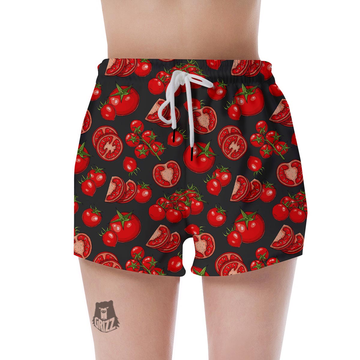 Red Tomato Print Pattern Women's Shorts-grizzshop