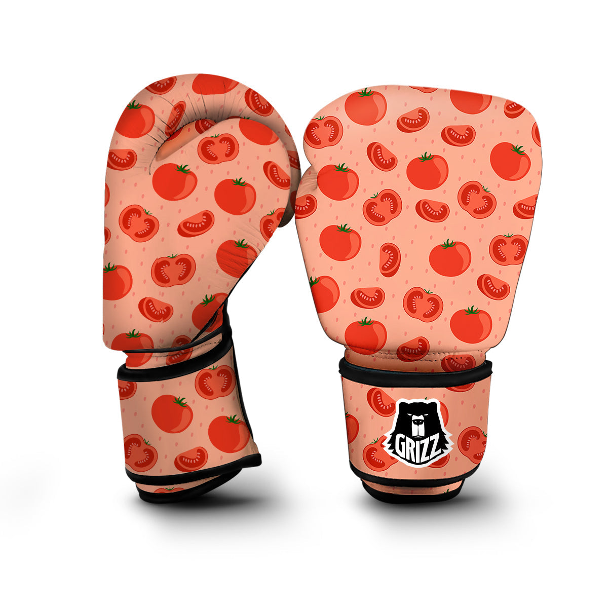 Red Tomato Vegetable Print Pattern Boxing Gloves-grizzshop