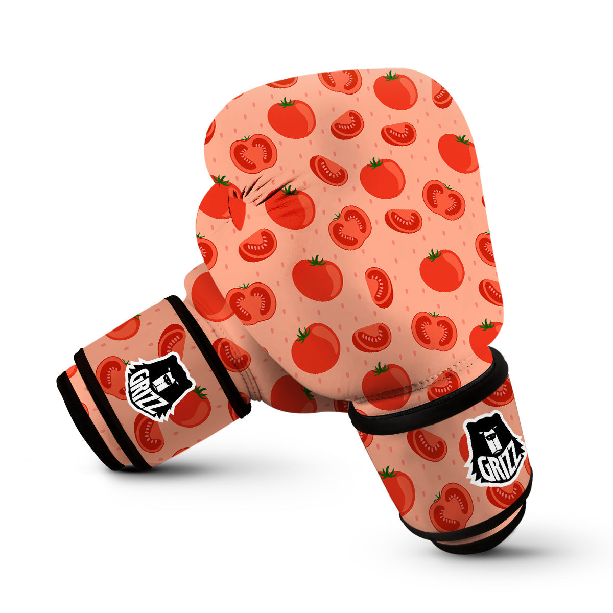 Red Tomato Vegetable Print Pattern Boxing Gloves-grizzshop