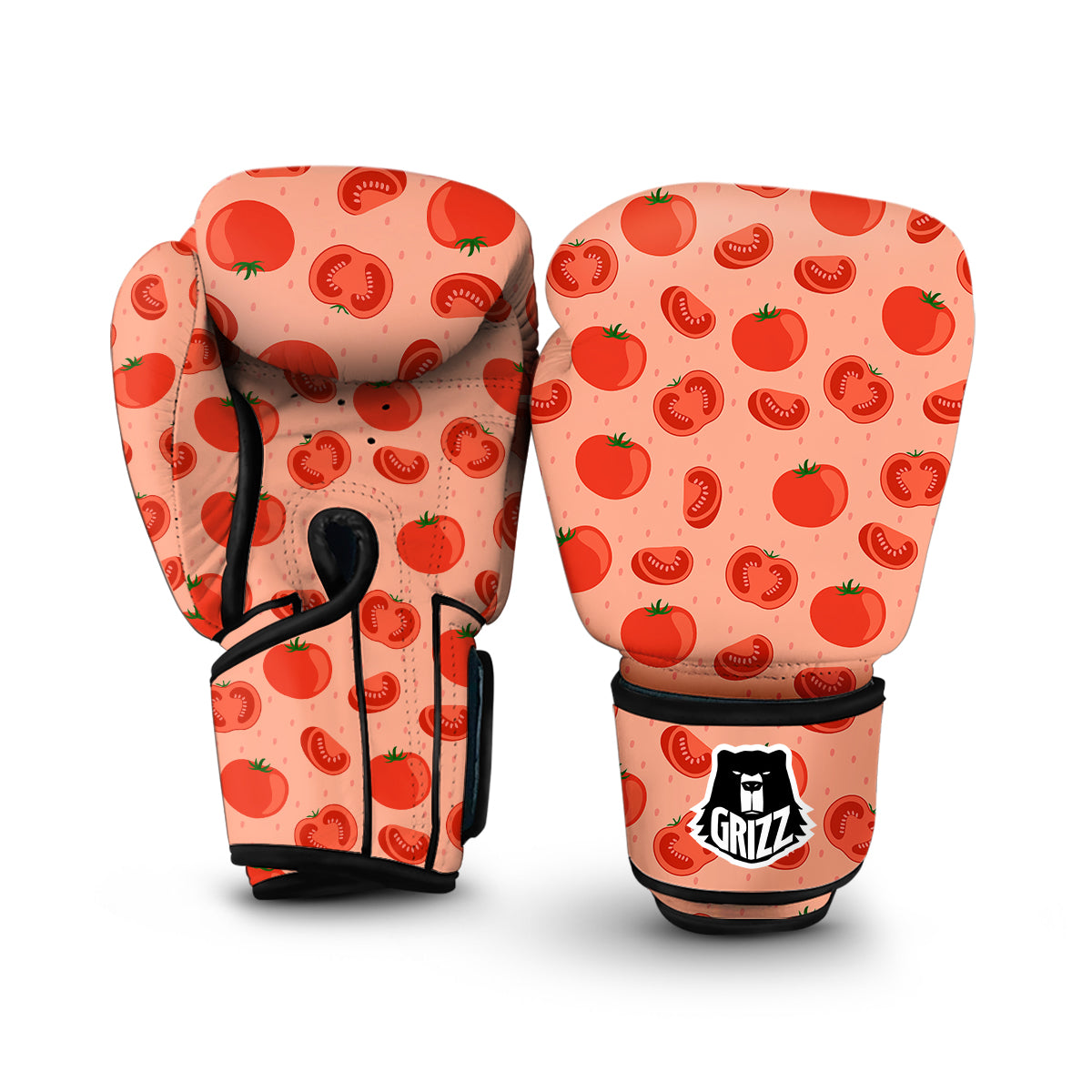 Red Tomato Vegetable Print Pattern Boxing Gloves-grizzshop