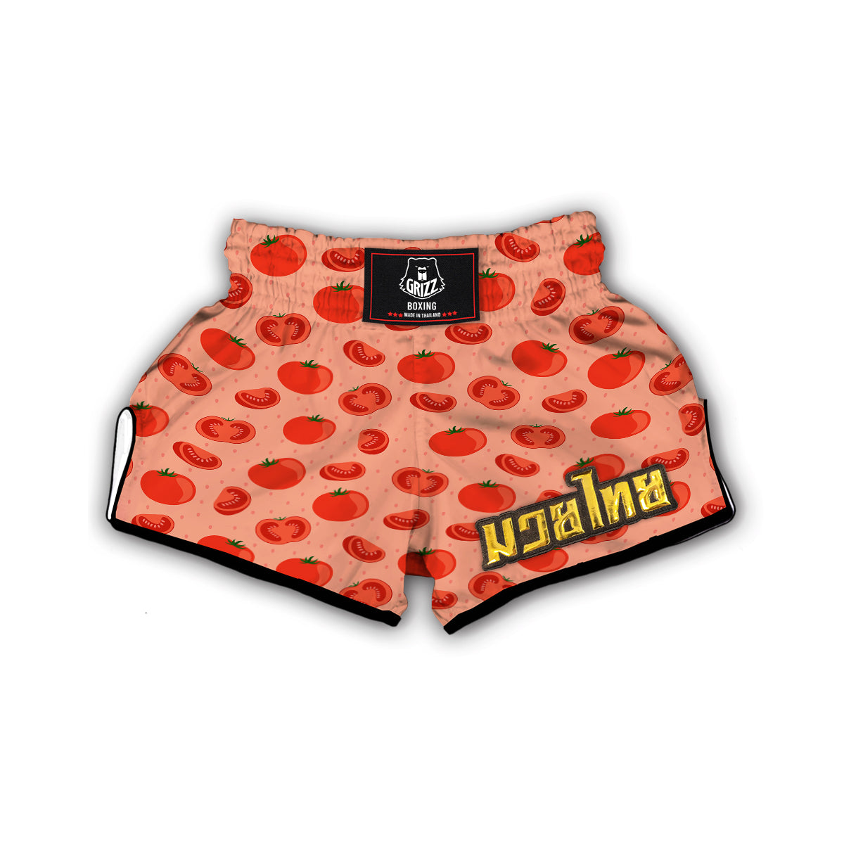 Red Tomato Vegetable Print Pattern Muay Thai Boxing Shorts-grizzshop