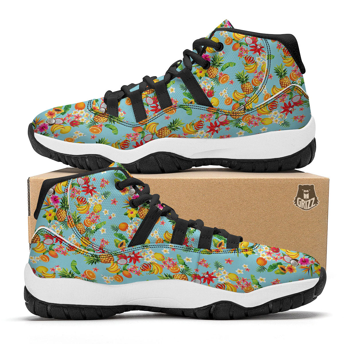 Red Unicorn Skeleton Print Pattern Black Bball Shoes-grizzshop