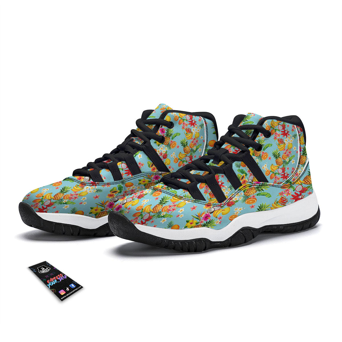 Red Unicorn Skeleton Print Pattern Black Bball Shoes-grizzshop