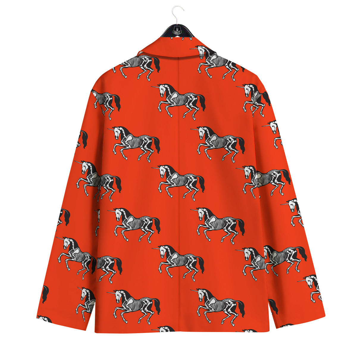 Red Unicorn Skeleton Print Pattern Men's Sport Coat-grizzshop