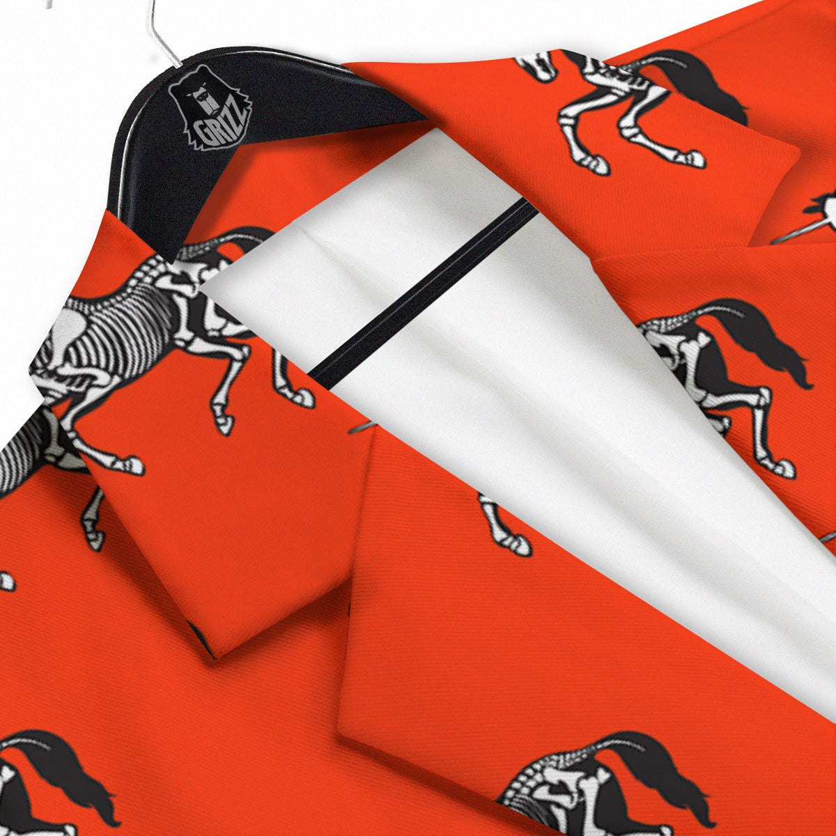 Red Unicorn Skeleton Print Pattern Men's Sport Coat-grizzshop