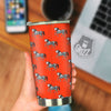 Red Unicorn Skeleton Print Pattern Tumbler-grizzshop