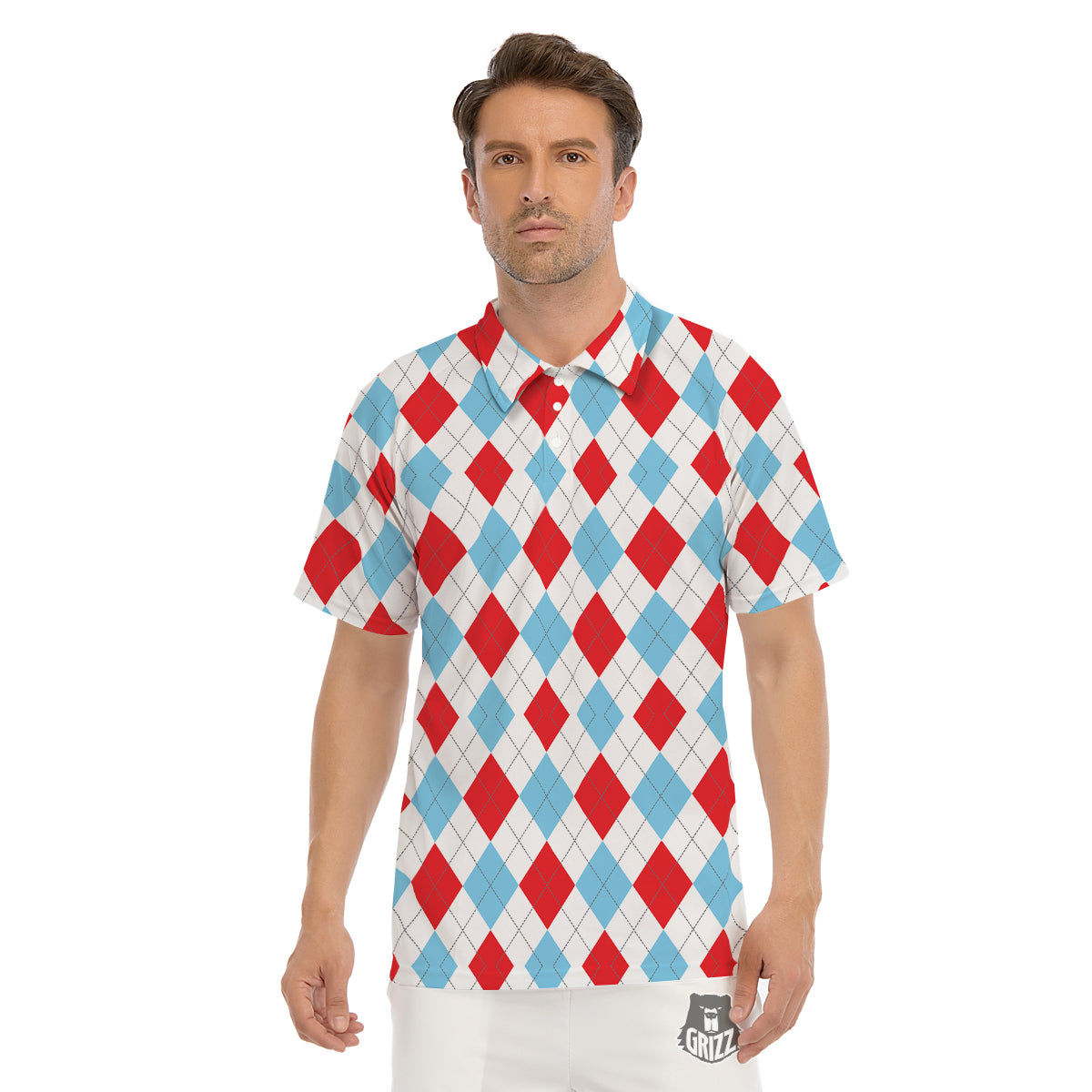 Red white and on sale blue golf shirts