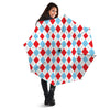 Red White And Blue Argyle Print Pattern Umbrella-grizzshop