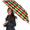 Red White And Green Argyle Print Pattern Umbrella-grizzshop