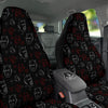 Red White Satan Head Print Pattern Car Seat Covers-grizzshop