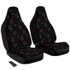 Red White Satan Head Print Pattern Car Seat Covers-grizzshop