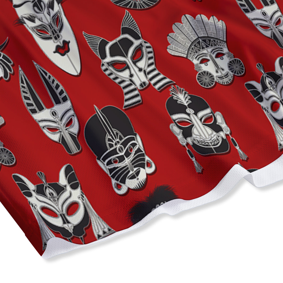 Skull Fire Print Mesh Shorts
