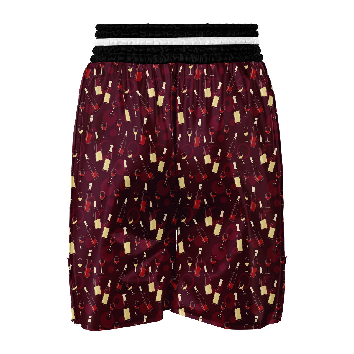 Red Wine Botttle Print Pattern Boxing Shorts-grizzshop