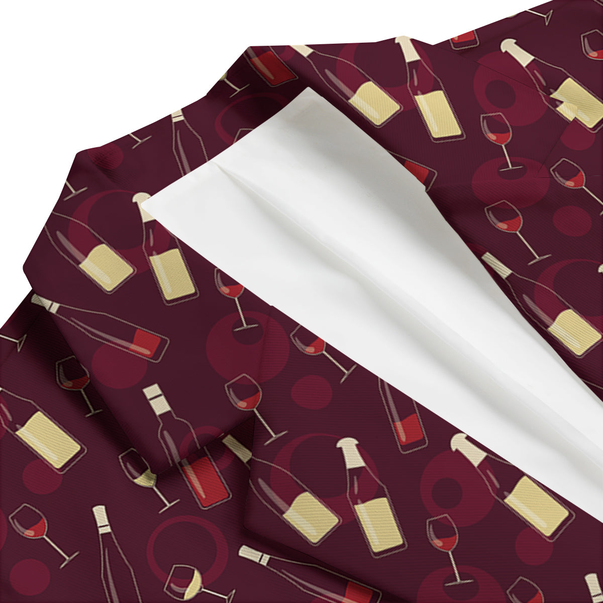Red Wine Botttle Print Pattern Men's Blazer-grizzshop