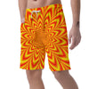 Red and Yellow Abstract Optical illusion Men's Shorts-grizzshop