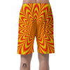 Red and Yellow Abstract Optical illusion Men's Shorts-grizzshop