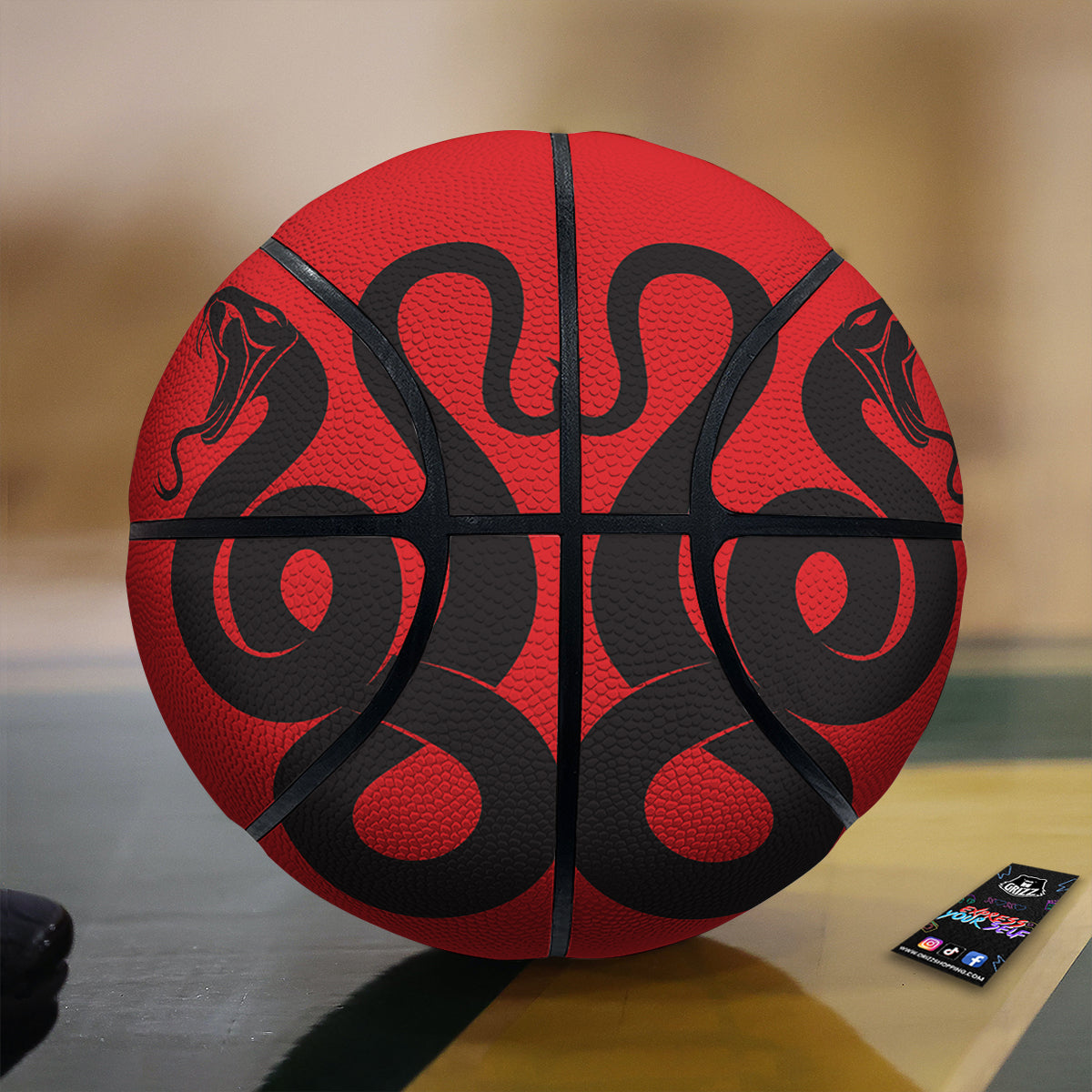 Red And Black Snakes Sign Print Basketball